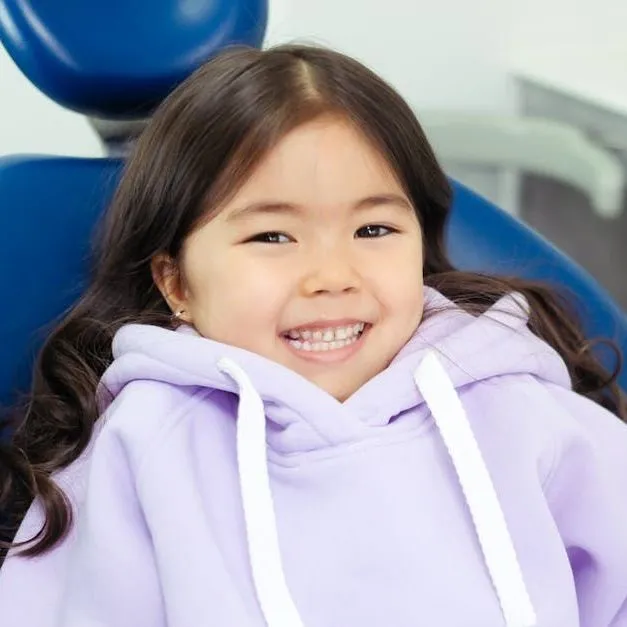 Smiling child at the dentist