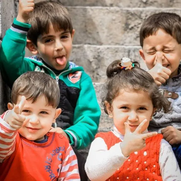 Happy children smiling