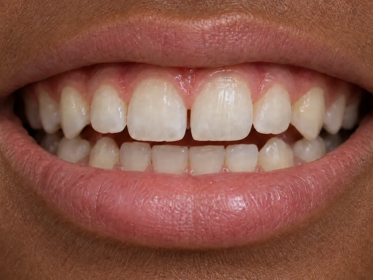 After tooth-colored bonding repair of a chipped front tooth
